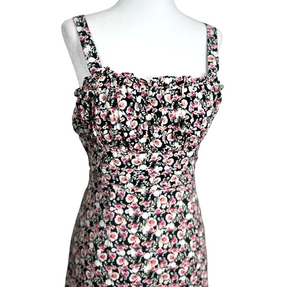 Triixxi Womens Dress Plus Size XL Floral Print Ruffle Details Adjustable Straps - Picture 4 of 8